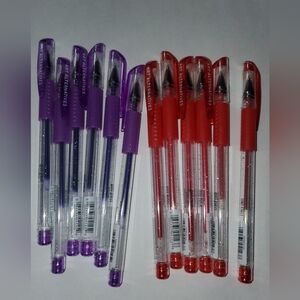 Purple And Red Gel Pens Set 12pcs